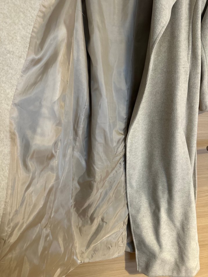 Ekru Uzun Kaşe Kaban - Görsel 5