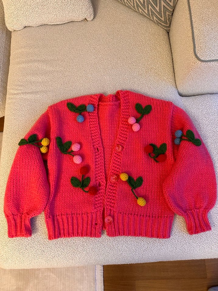 Kiraz Detaylı Hırka - Görsel 2