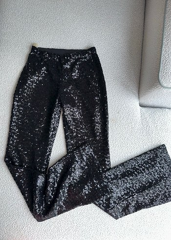 Payetli İspanyol Paça Pantolon - Görsel 2
