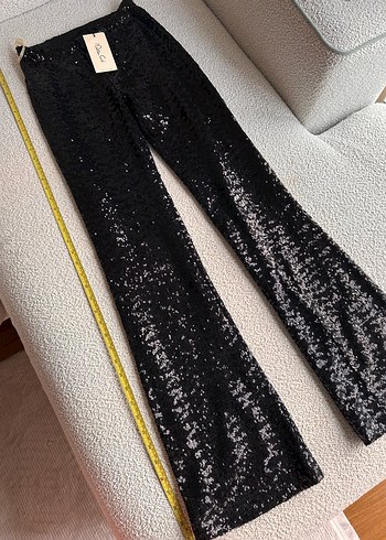 Payetli İspanyol Paça Pantolon - Görsel 7