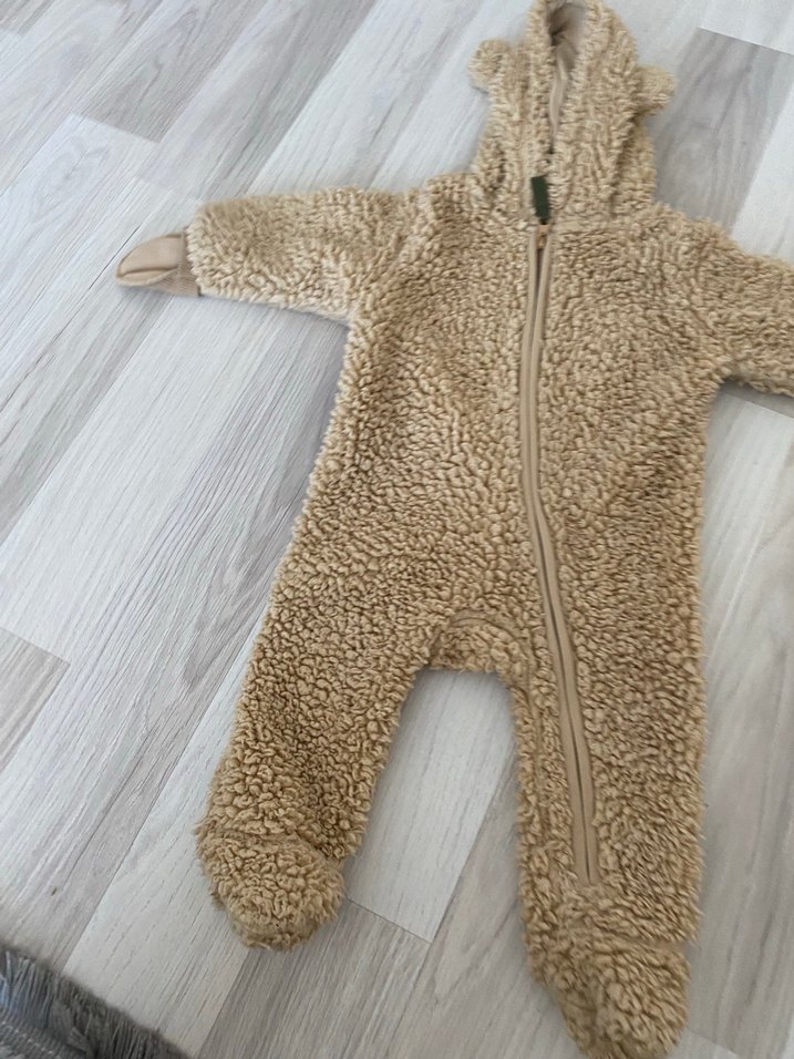 Kahverengi Kürklü kız erkek 
Bebek Tulumu 6-9 ay - Görsel 3