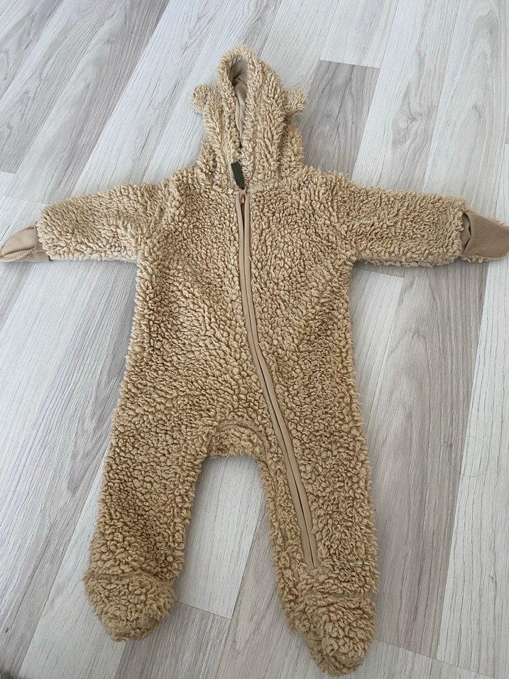 Kahverengi Kürklü kız erkek 
Bebek Tulumu 6-9 ay - Görsel 4