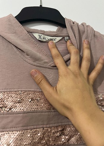 Nakış Detaylı pudramsı ,Uzun Kadın Elbise - Görsel 3