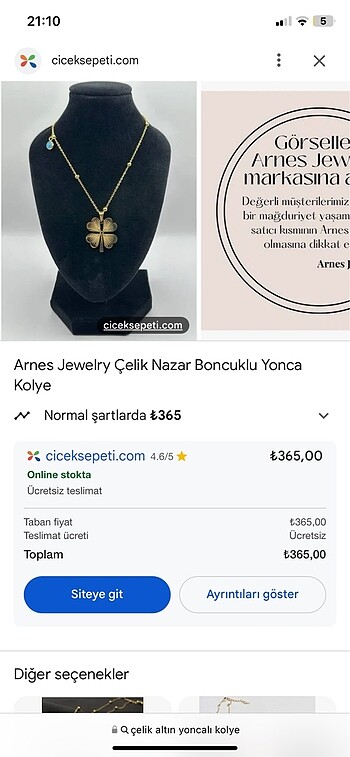 Diğer Çelik yoncalı kolye