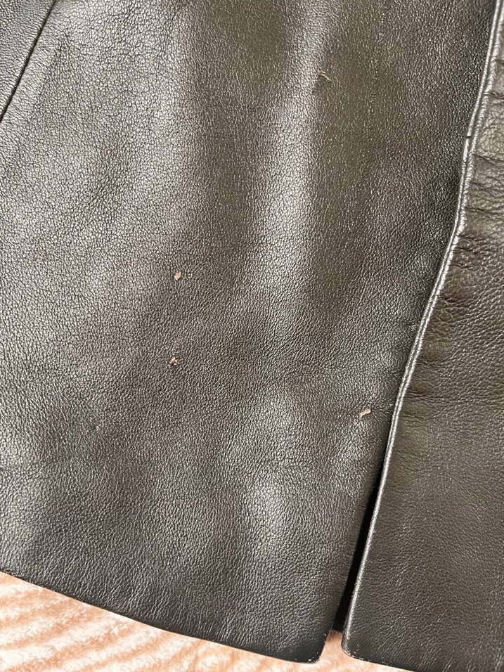 Kadın Siyah Deri Biker Ceket - Görsel 3