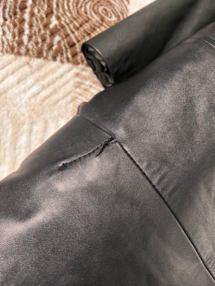 Kadın Siyah Deri Biker Ceket - Görsel 2