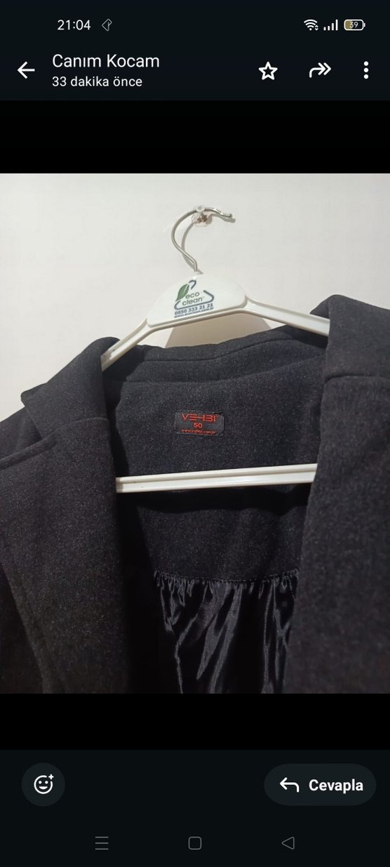 Erkek Siyah Düğmeli Midi Kaban - Görsel 2