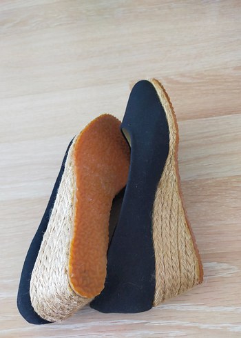 Klasik Siyah Dolgu Topuklu Kadın Espadril - Görsel 2