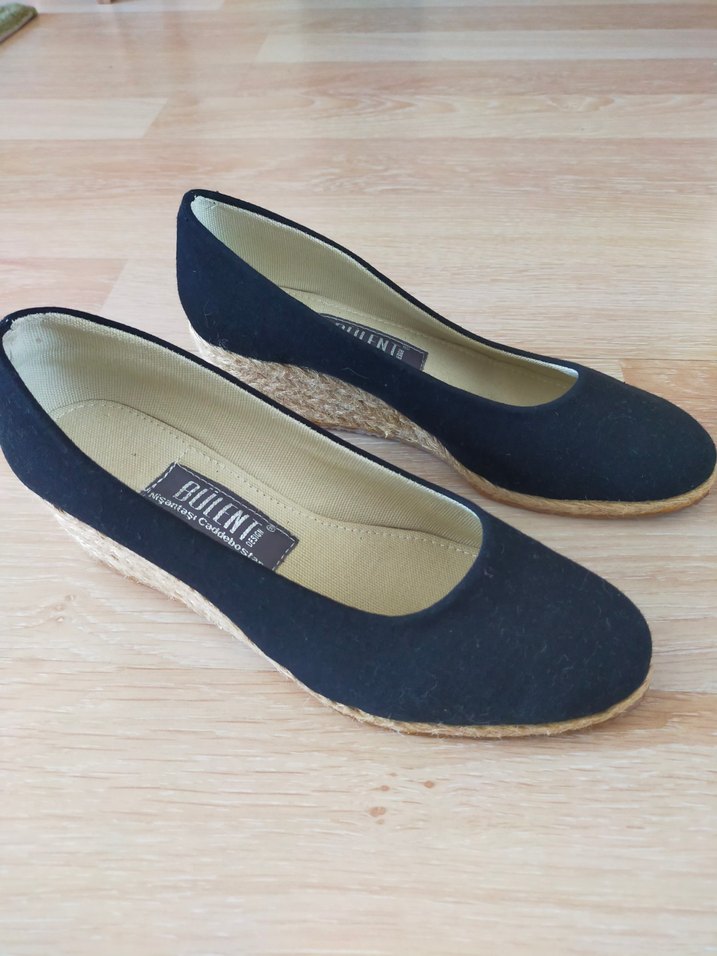 Klasik Siyah Dolgu Topuklu Kadın Espadril - Görsel 3