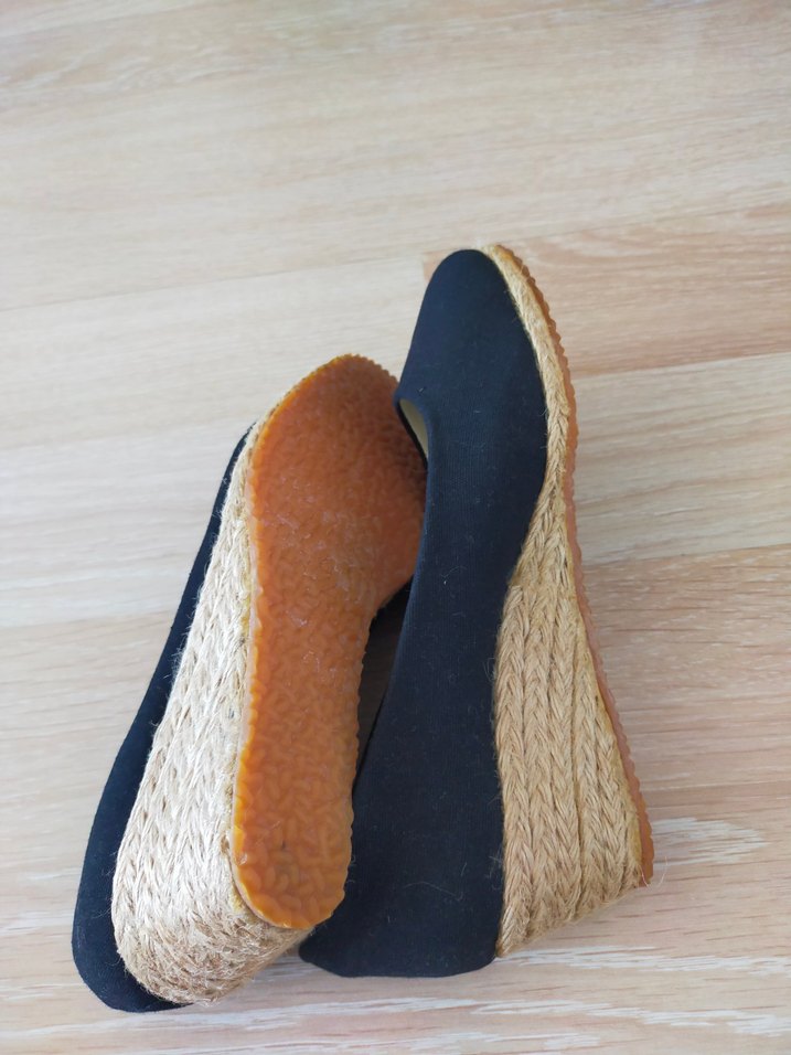 Klasik Siyah Dolgu Topuklu Kadın Espadril - Görsel 2