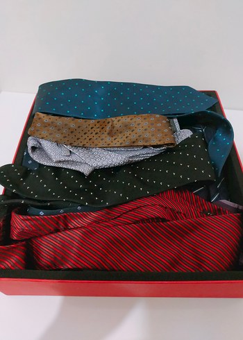 Erkek Çok Renkli Koyu Kravat Seti tanesi 150 TL - Görsel 2