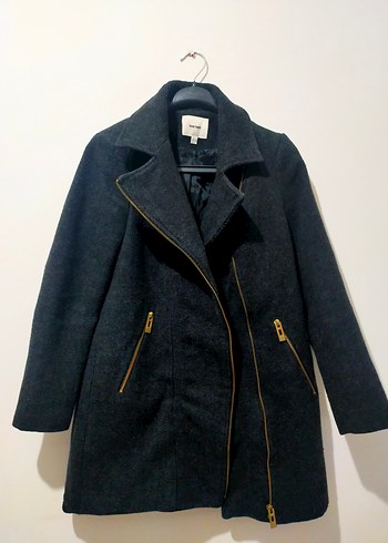 Fermuarlı Antrasit Kaban - Görsel 2