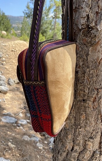 Beden Otantik kilim desen dokuma cep telefon gözlü omuz çantası