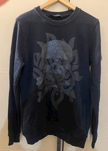 Polo Garage Siyah Bisiklet Yaka Sweatshirt