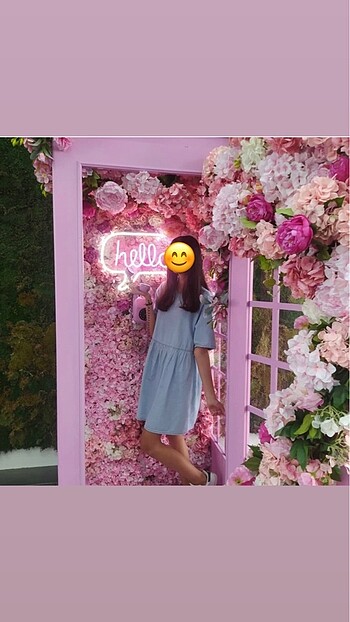H&M H&M Mavi kot Elbise