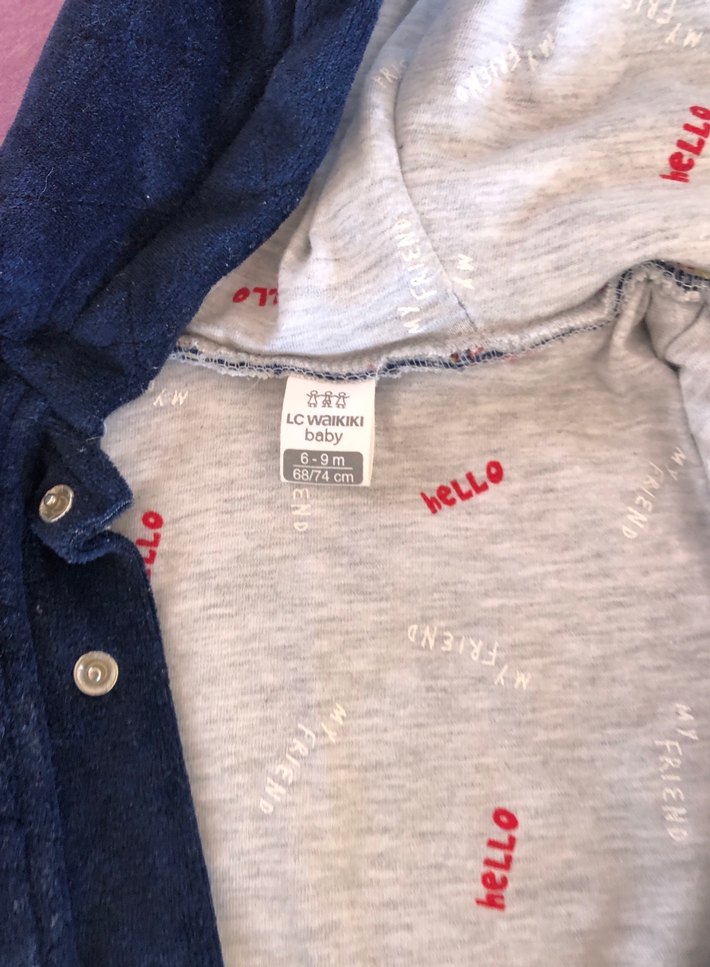 erkek Çocuk Kapüşonlu Lacivert Düğmeli Ceket - Görsel 3