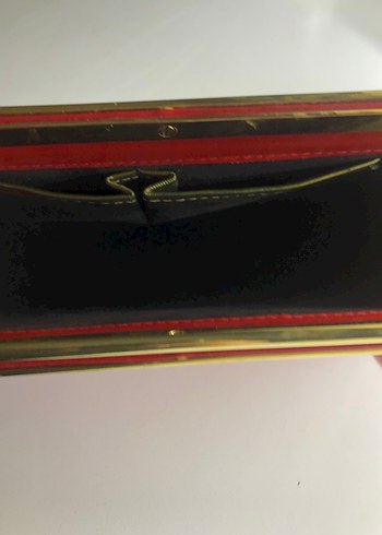 Parlak Kırmızı Deri Vintage Kadın Clutch - Görsel 3