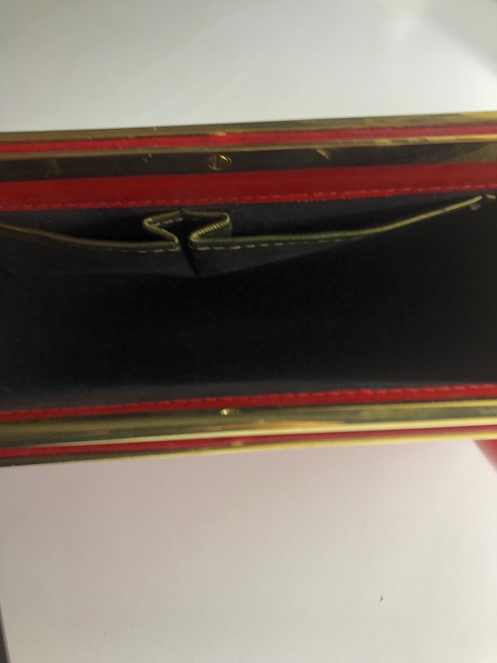 Parlak Kırmızı Deri Vintage Kadın Clutch - Görsel 3