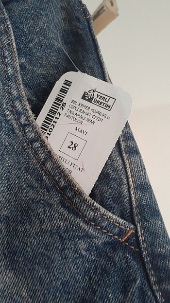 28 Beden mavi Renk Jean pantolon