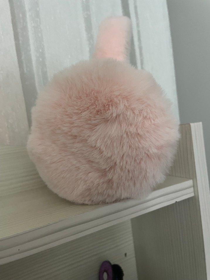 Pembe Peluş Kadın Kulaklık - Görsel 4
