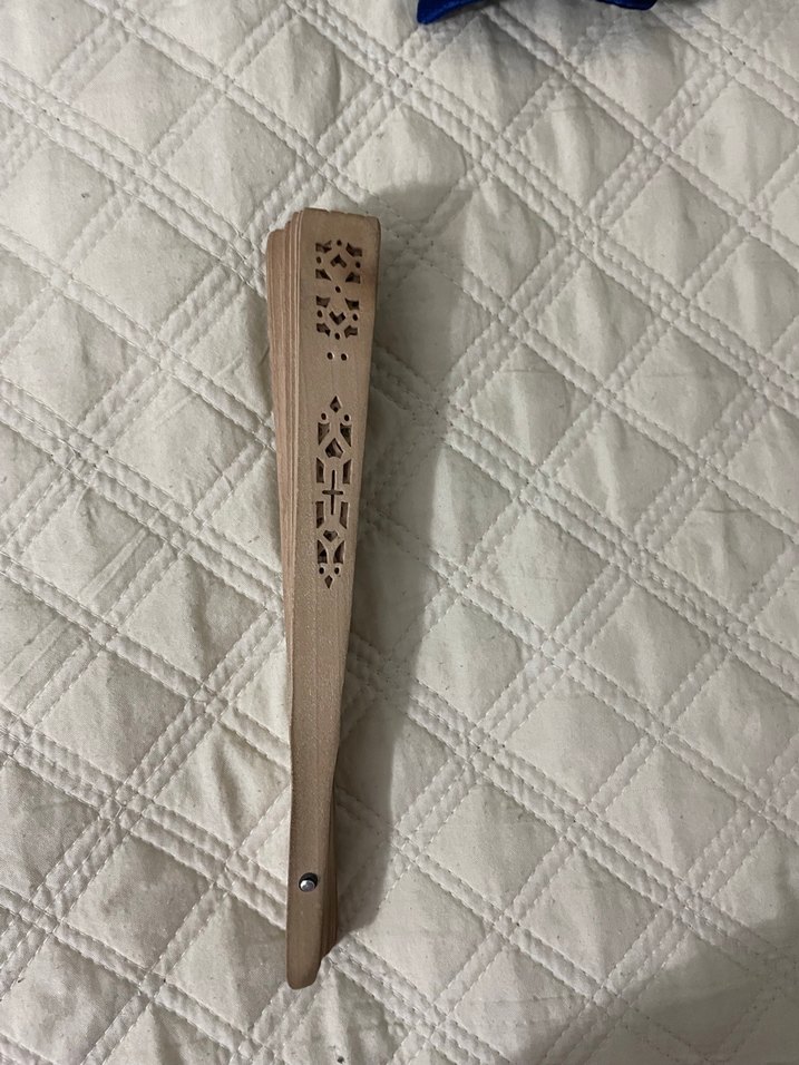 Bej Ahşap El Yelpazesi - Görsel 3