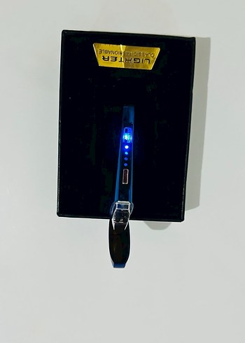 Mavi USB Şarjlı elektrikli Çakmak - Görsel 4
