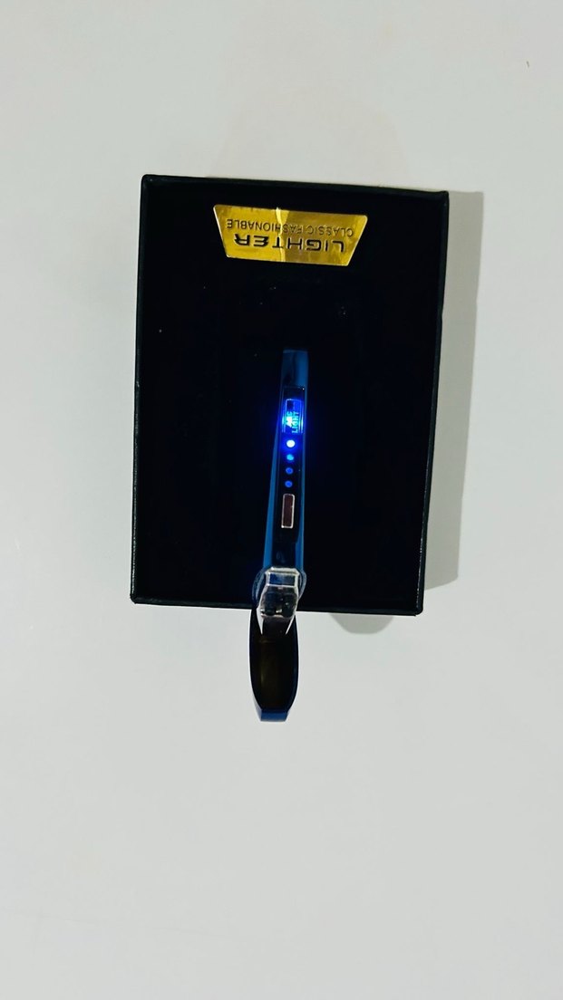 Mavi USB Şarjlı elektrikli Çakmak - Görsel 4