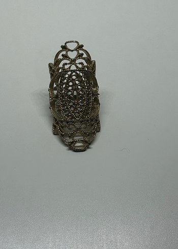 Vintage Dantel Detaylı Yılan Desenli Altın Yüzük