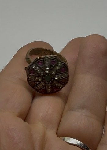 Bordo Nakışlı Bohem Vintage Kadın Yüzük