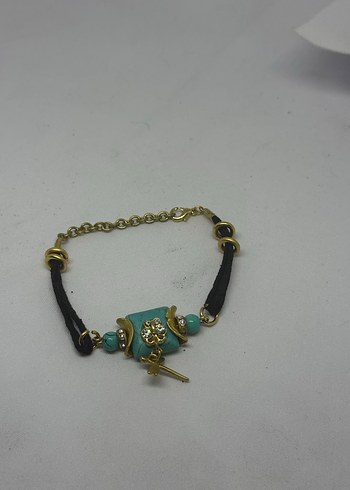 SATILDI Bohem Renkli Boncuklu Turkuaz Bileklik - Görsel 4