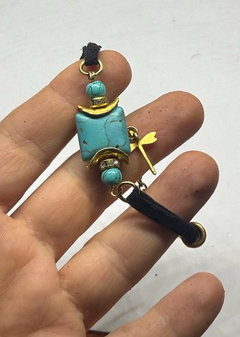 SATILDI Bohem Renkli Boncuklu Turkuaz Bileklik - Görsel 2