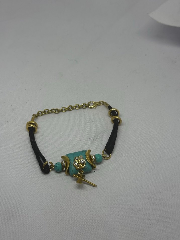 SATILDI Bohem Renkli Boncuklu Turkuaz Bileklik - Görsel 4