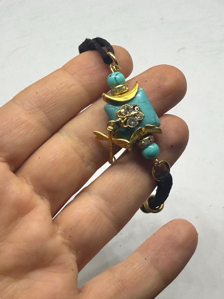 SATILDI Bohem Renkli Boncuklu Turkuaz Bileklik - Görsel 3