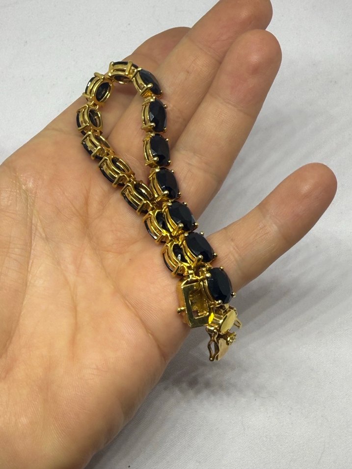 Zincir Detaylı Koyu Altın  suyolu Bileklik - Görsel 3