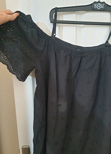 Lcw siyah düşük omuz elbise - Görsel 3