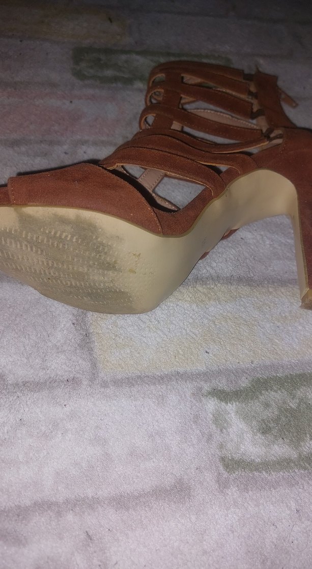 Bej Süet Tokalı Stiletto Kadın Ayakkabı - Görsel 2