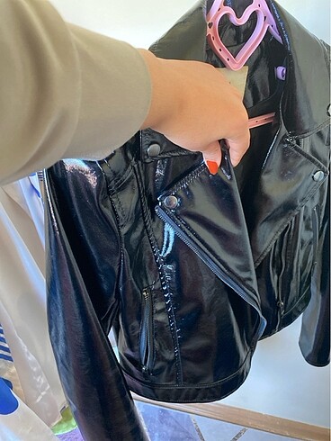 m Beden siyah Renk Stradivarius rugan deri ceket