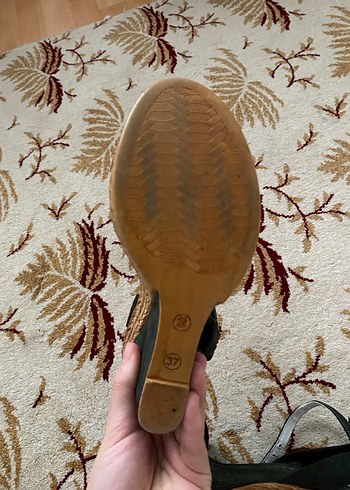 Kadın Yazlık Dolgu Topuklu Sandalet Hasır - Görsel 3