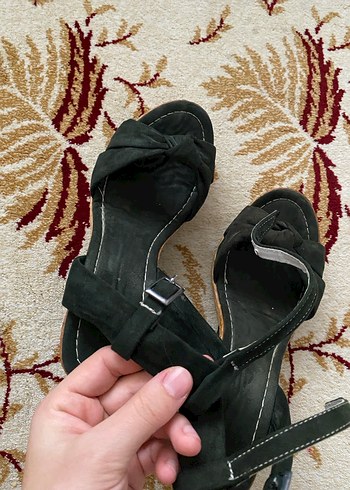 Kadın Yazlık Dolgu Topuklu Sandalet Hasır - Görsel 4