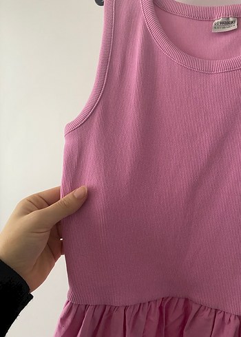 Kız Çocuk Kolsuz Pembe Elbise - Görsel 3