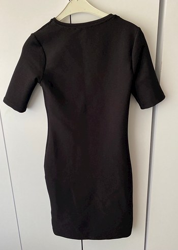 Koton Siyah Kısa Kollu Midi Elbise