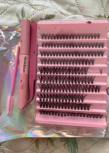 Pastel Pembe Kirpik Seti Bond&Seal Temu