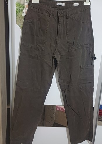 Kahverengi Pamuklu Kemerli erkek pantolon