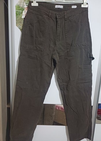 Defacto Kahverengi Pamuklu Kemerli erkek pantolon