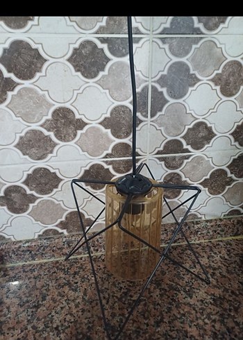 Beden Siyah Metal Yıldız Şekilli avize