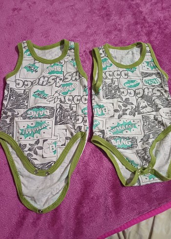 Yeşil Renkli Baskılı Erkek Bebek Atlet Body - Görsel 2