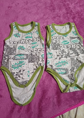 Yeşil Renkli Baskılı Erkek Bebek Atlet Body - Görsel 3