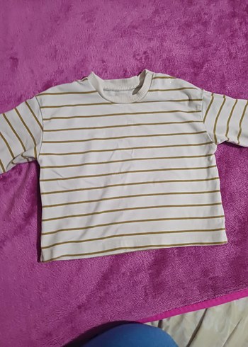 Beyaz Çizgili  Çocuk Tişörtü - Görsel 2