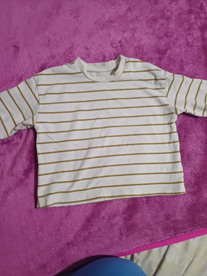 Beyaz Çizgili  Çocuk Tişörtü - Görsel 2