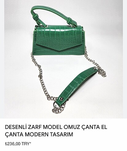 Yeşil zarf model mini çanta